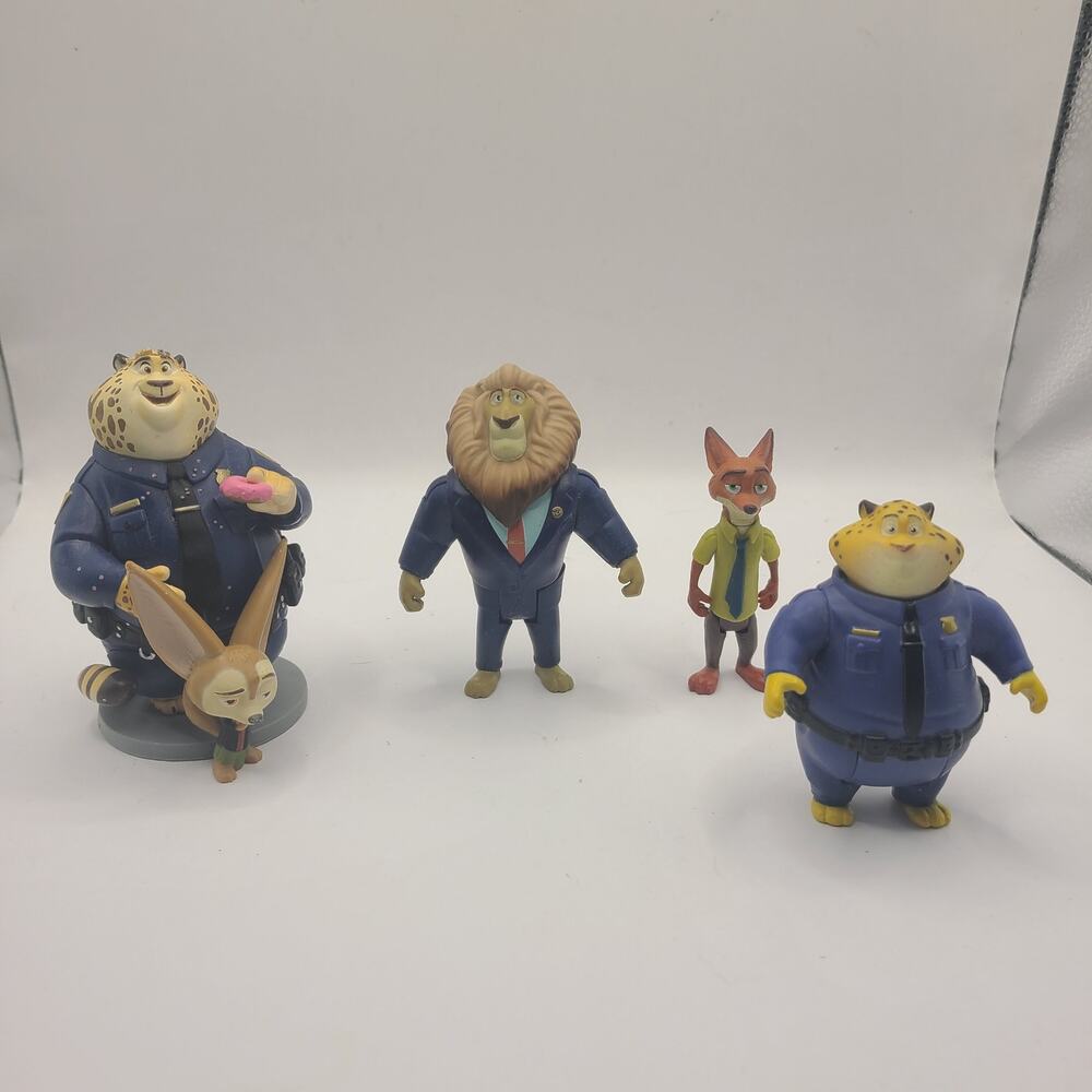 Disney Store ZOOTOPIA Movie Figure lot of 5 Pcs Cake Topper